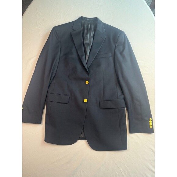 Austin Reed Signature Sports Coat Mens Size 40L 2 Button Navy Single Breasted